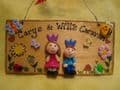 2 Characters 3d  Family Plaque(Including Pet(s)) Wooden Sign Handmade Customised to Order Unique Item